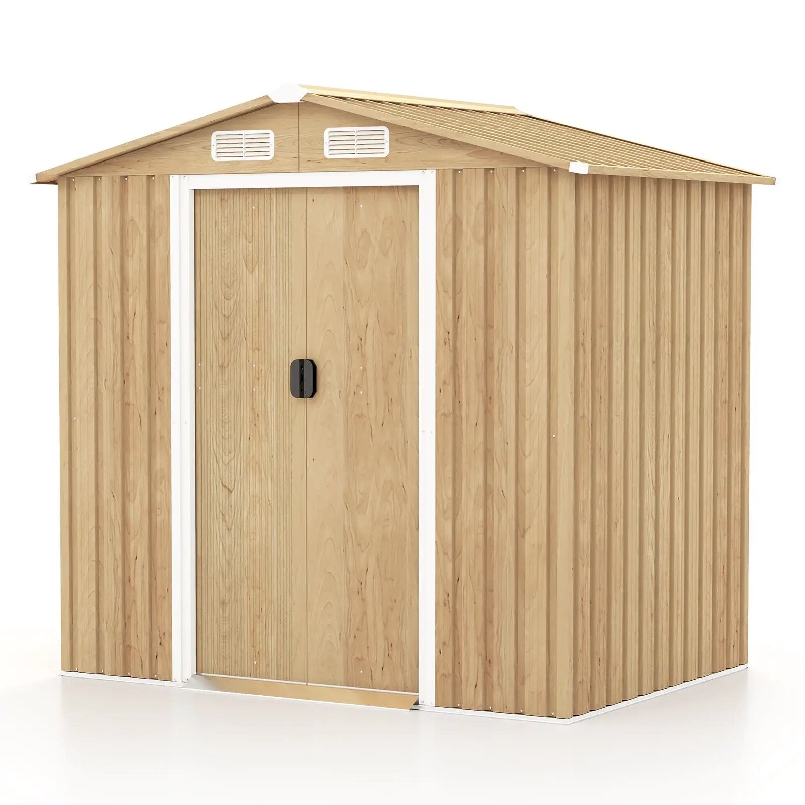 6 x 4 Feet Galvanized Steel Storage Shed with Lockable Sliding Doors by DirectDeals