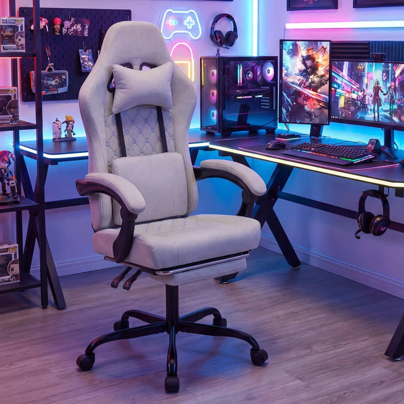 Gaming Chair Height Adjustable Computer Chair with Headrest Video Game Chair by DirectDeals