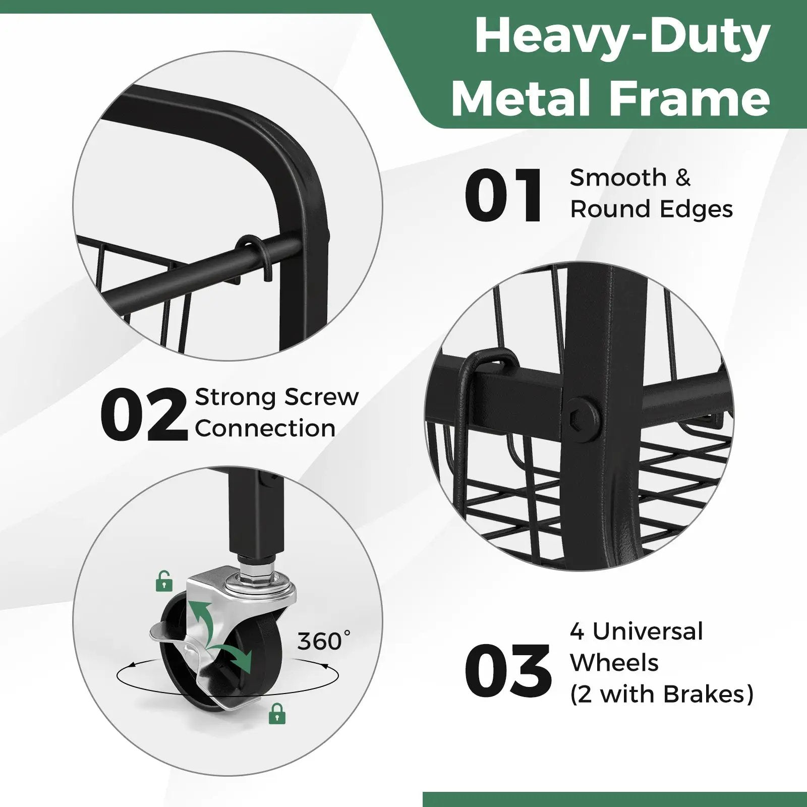 Garage Sports Equipment Organizer with Hooks & Baskets for Basketball-Black by DirectDeals