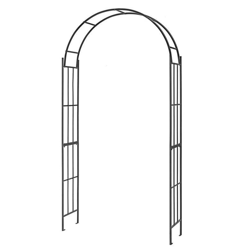 7.5 Feet Metal Garden Arch for Climbing Plants and Outdoor Garden Decor-Black by DirectDeals