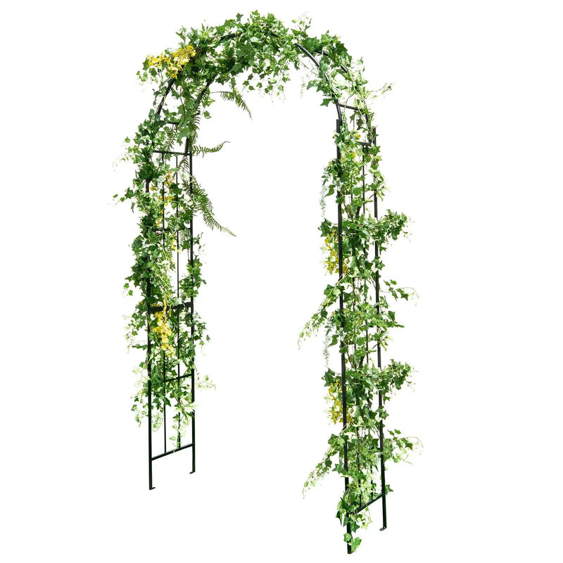 7.5 Feet Metal Garden Arch for Climbing Plants and Outdoor Garden Decor-Black by DirectDeals