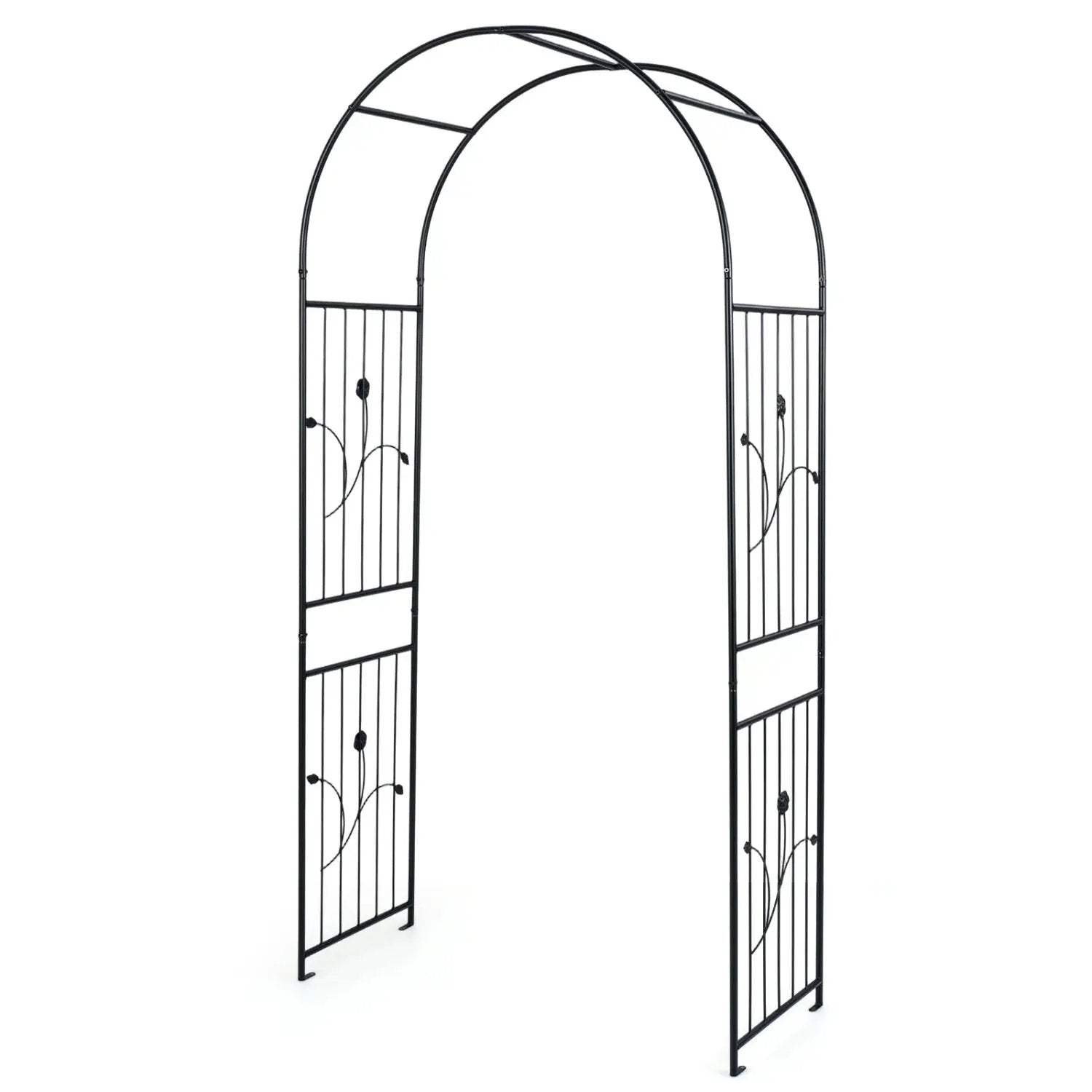 Garden Arch 87 Inches Tall Heavy Duty Metal Arbor Trellis Archway for Climbing Plants by DirectDeals