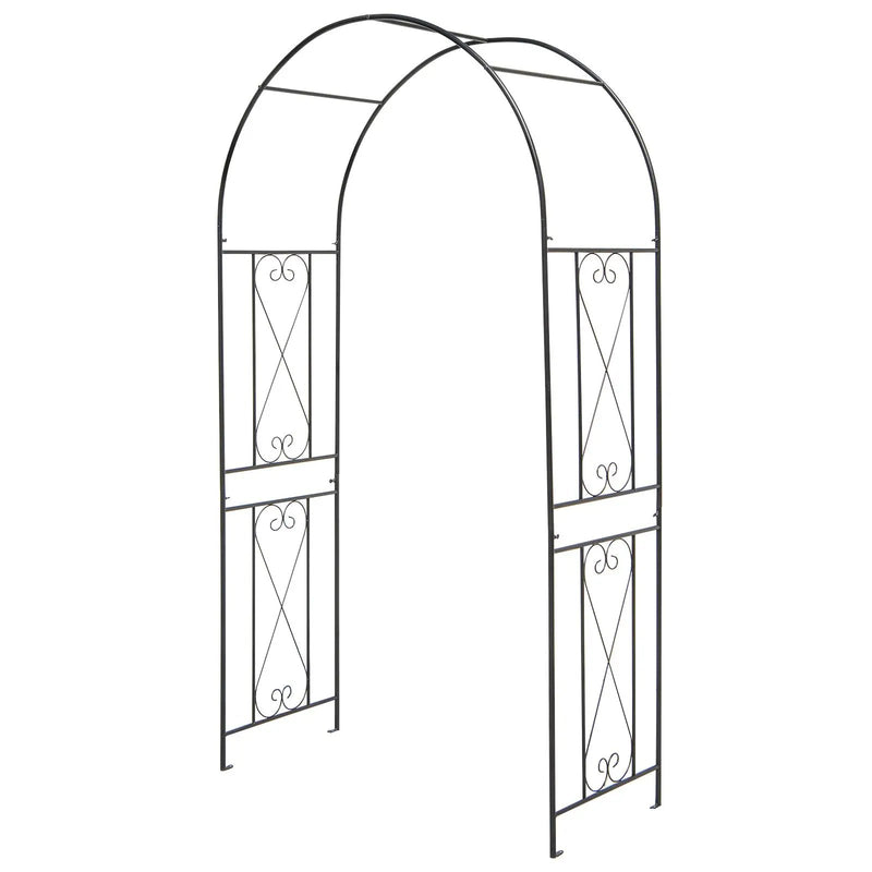 Garden Arch Arbor Trellis Patio Plant Stand Rack Archway-Black by DirectDeals