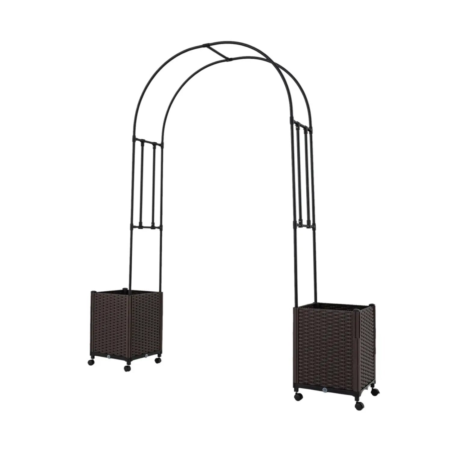 Garden Arch Trellis with 2 Self-watering Planter Boxes for Party Yard Lawn by DirectDeals