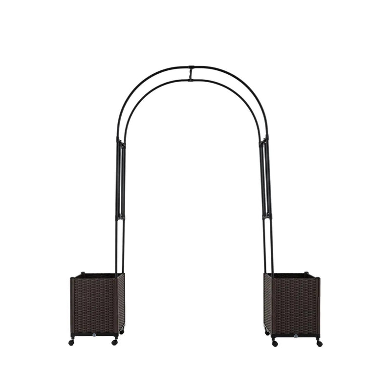 Garden Arch Trellis with 2 Self-watering Planter Boxes for Party Yard Lawn by DirectDeals