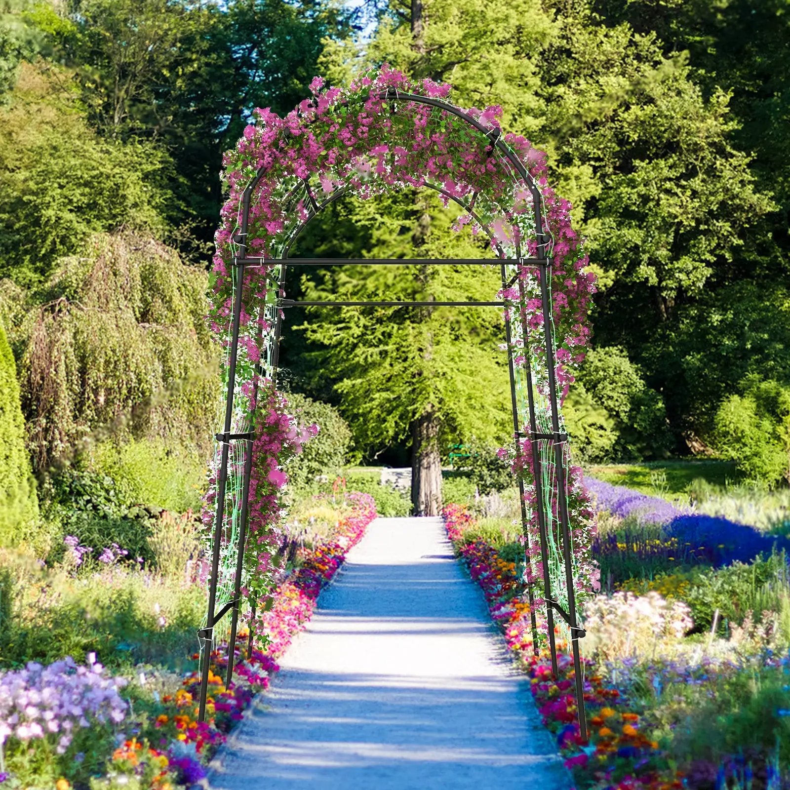 7.5 Feet Garden Arch Trellis with PE Coated Metal Structure by DirectDeals
