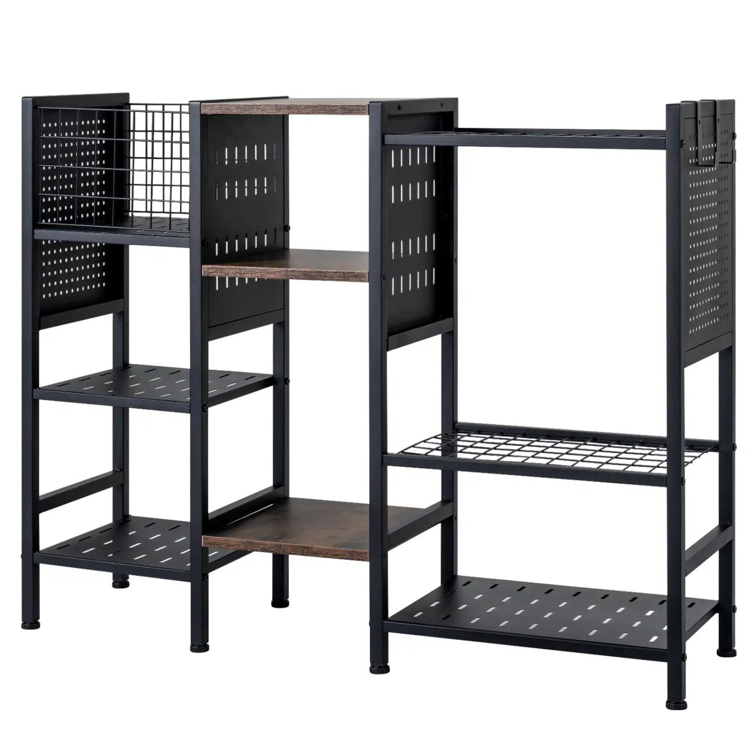 Garden Tool Organizer with Wooden Shelves for Garage and Shed by DirectDeals