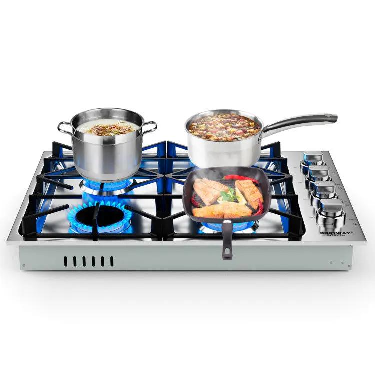 30/36 Inch Gas Cooktop with 4/6 Powerful Burners and ABS Knobs by DirectDeals