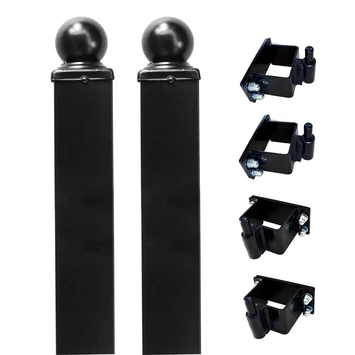 10'x4"x4" Gate Post with Brackets for Dual Swing Driveway Gates, Set of 2 by Chery Industrial