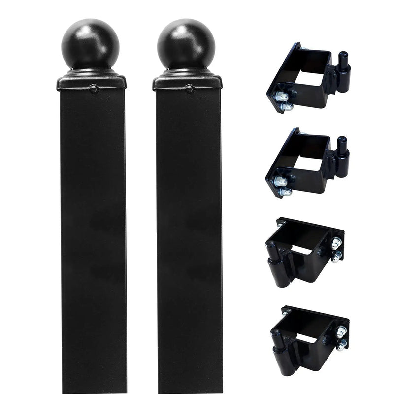 10'x4"x4" Gate Post with Brackets for Dual Swing Driveway Gates, Set of 2 by Chery Industrial