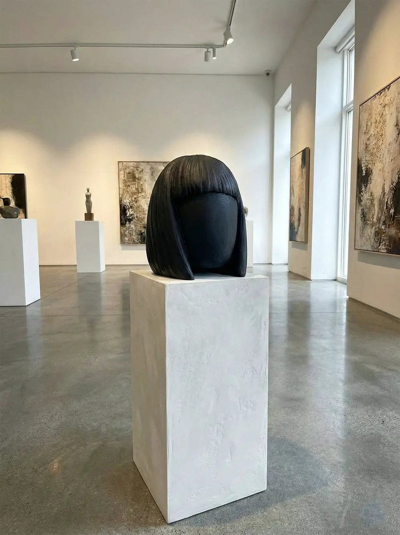 Wooden Women Head Sculpture by Gizz