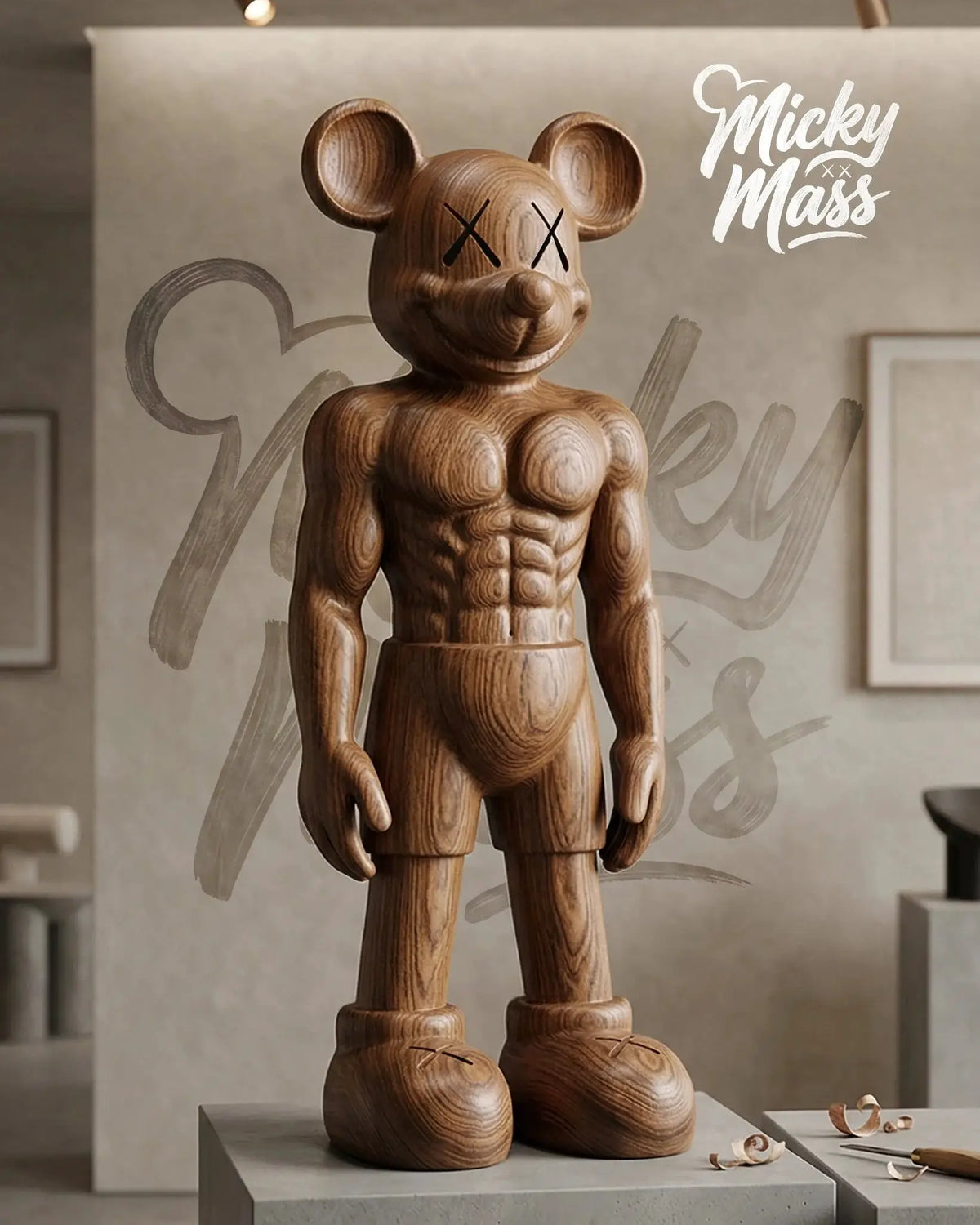 MickyMass Solid Wood Collectible Art Figure, photo 2 of 9