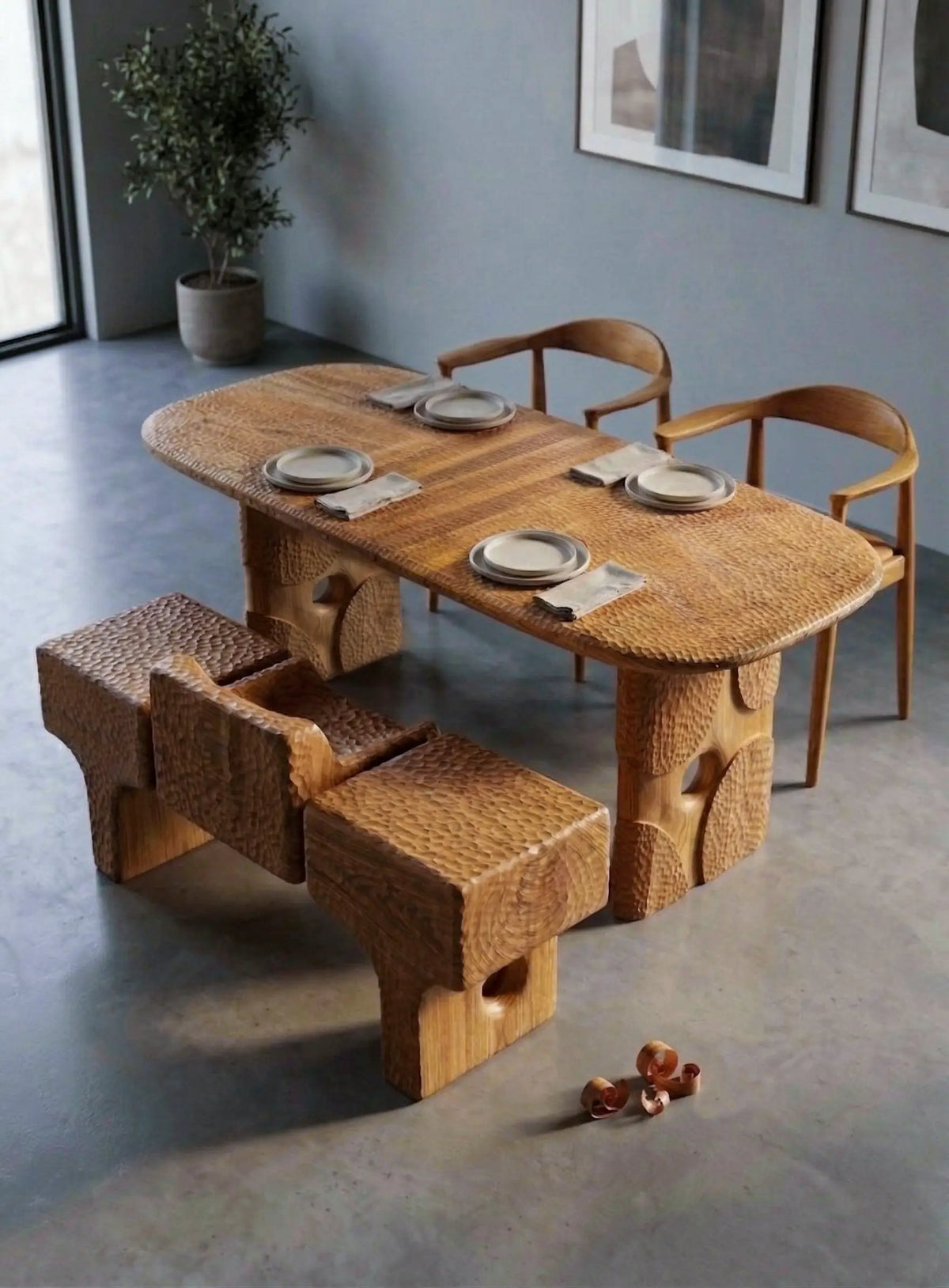Hand-Carved Dining Table, photo 2 of 5