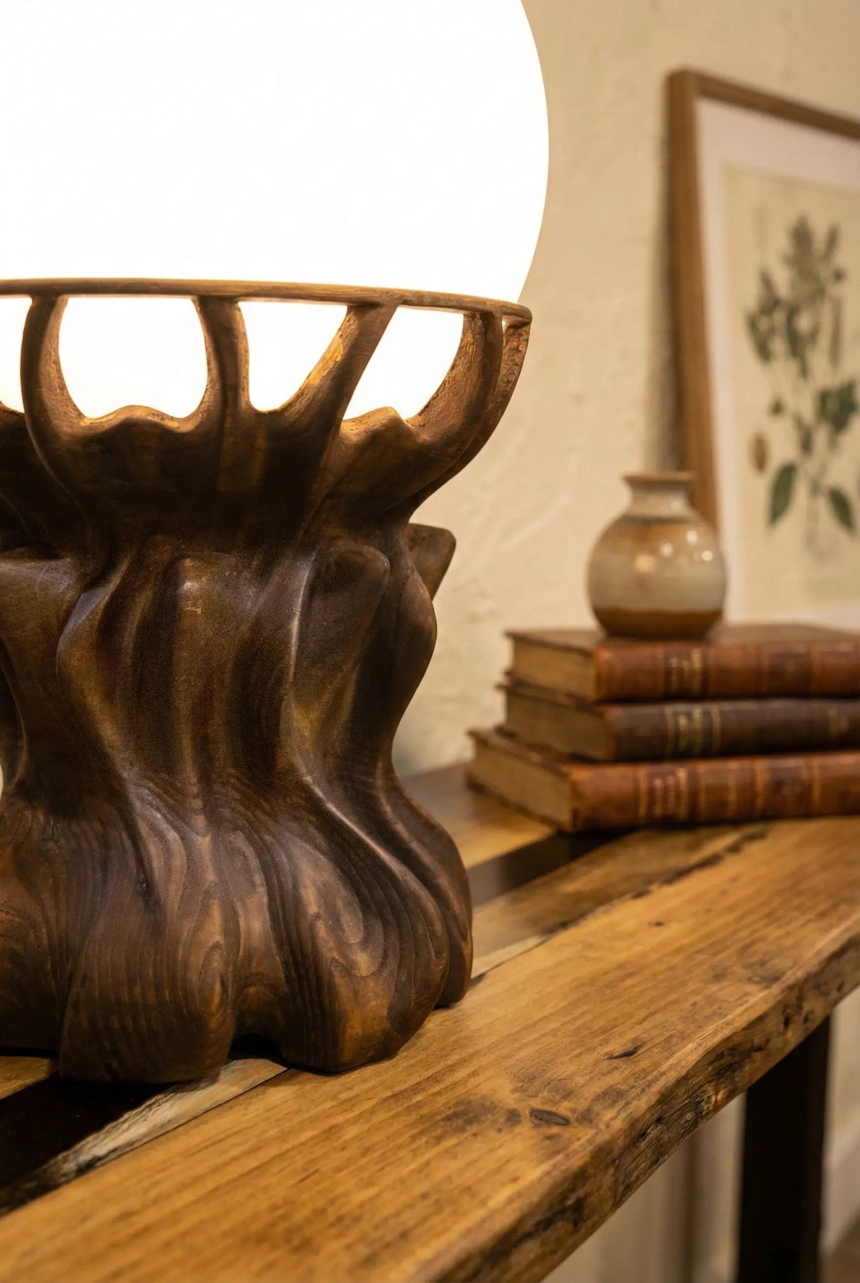 Handcrafted Solid Wood Table Lamp by Gizz