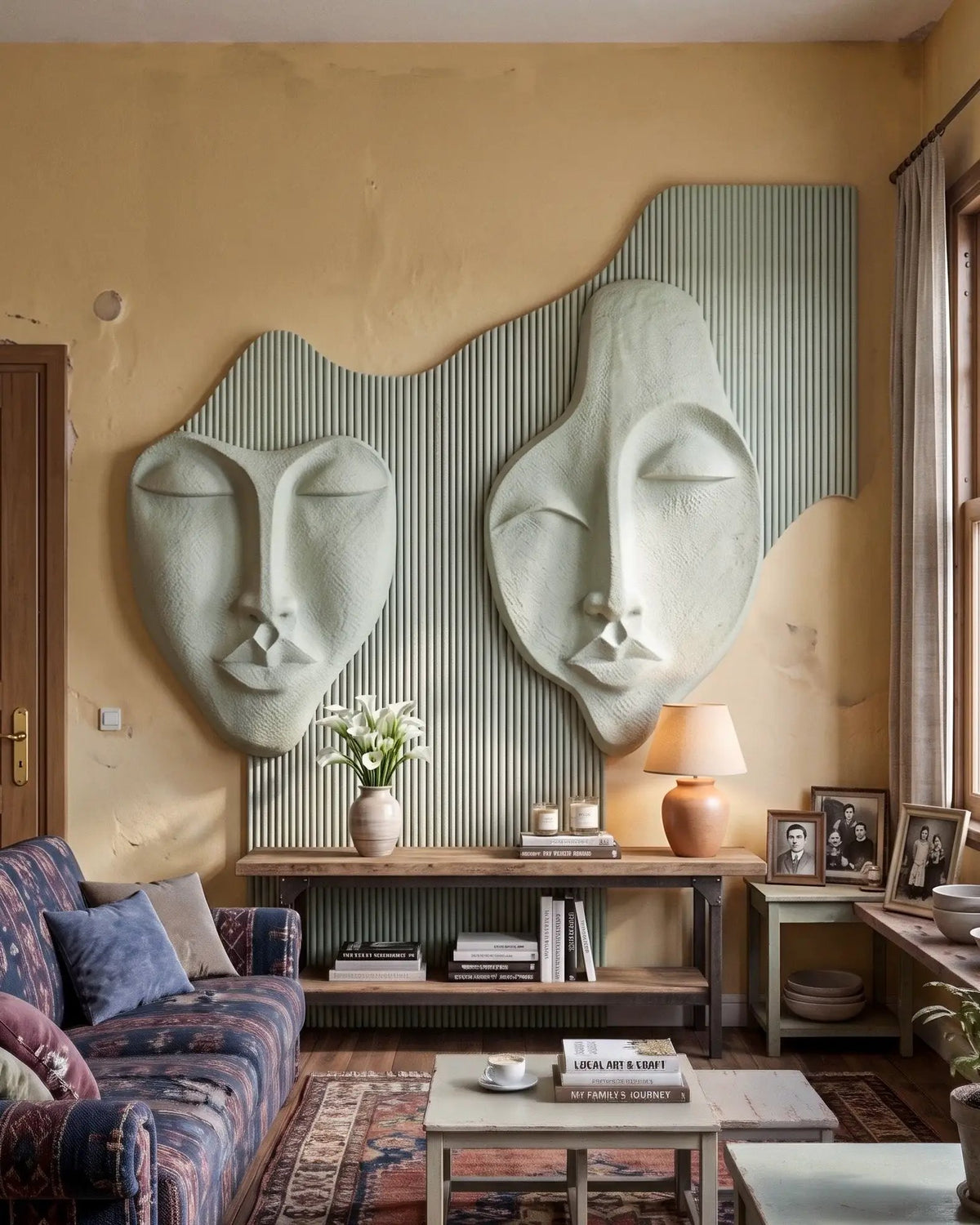 Wabi-Sabi 3D Face Wall Relief Art, photo 2 of 16
