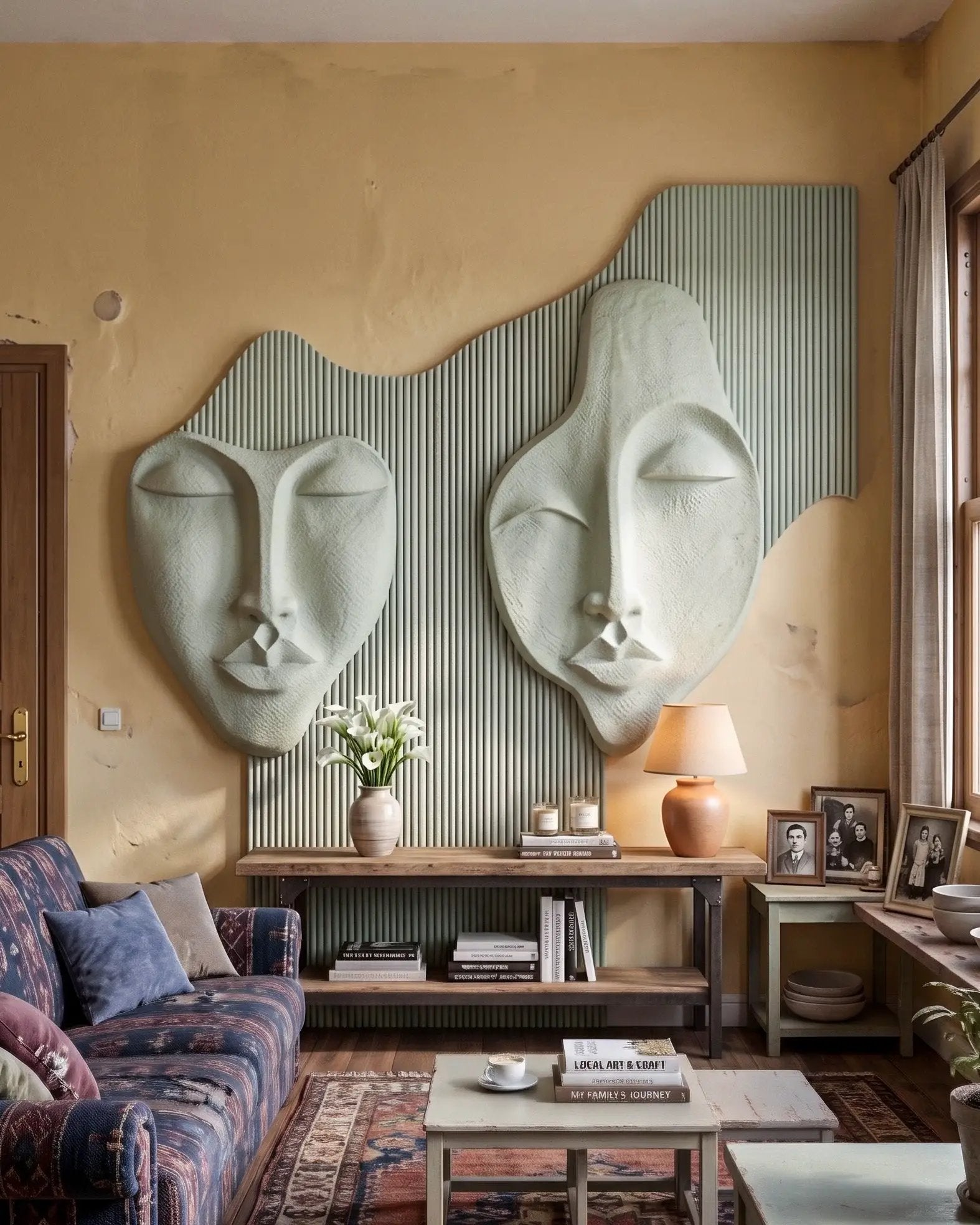 Wabi-Sabi 3D Face Wall Relief Art by Gizz