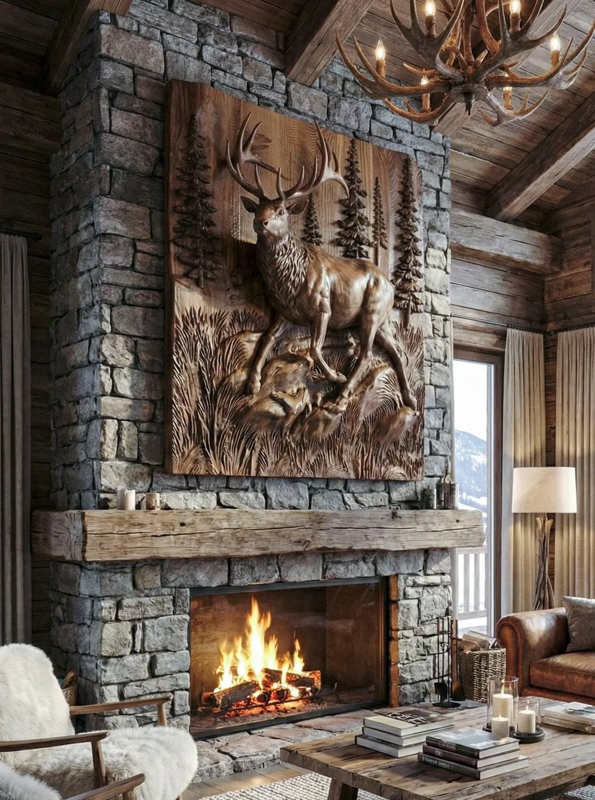 Wooden Deer - Elk 3D Wood Relief Wall Art, photo 5 of 5