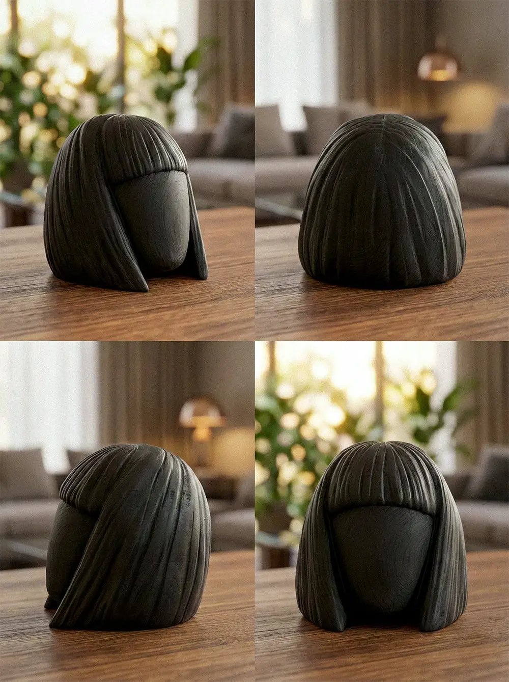 Wooden Women Head Sculpture, photo 4 of 8