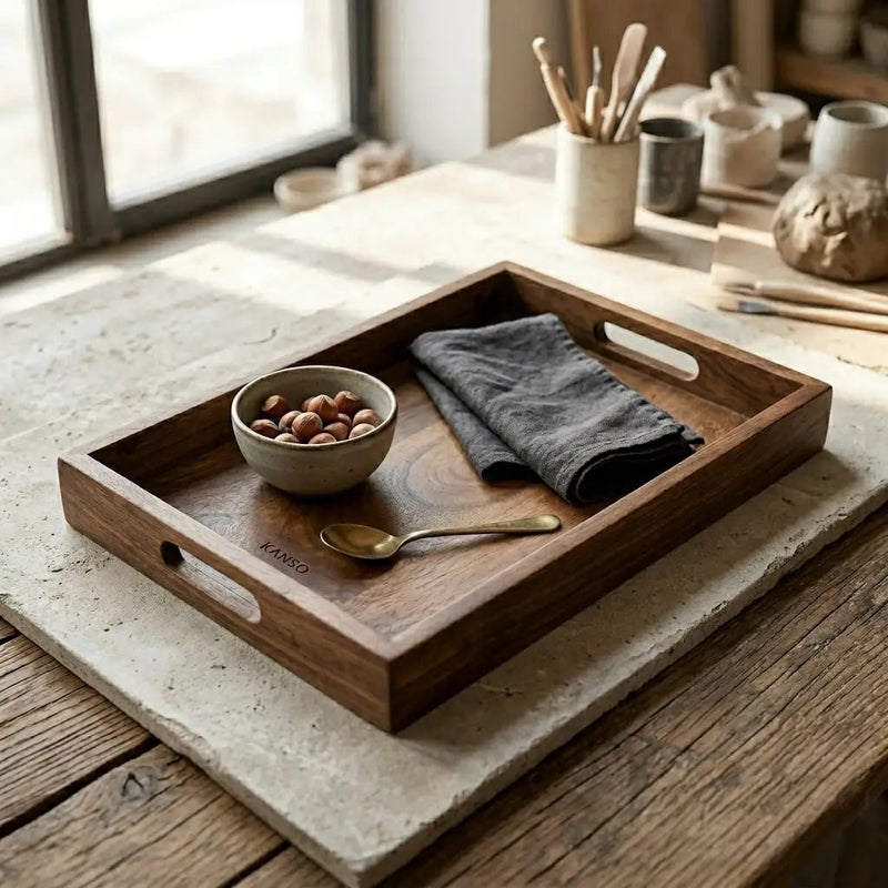 House of Avana Rectangular Mango Wood Serving Tray Medium by House Of Avana