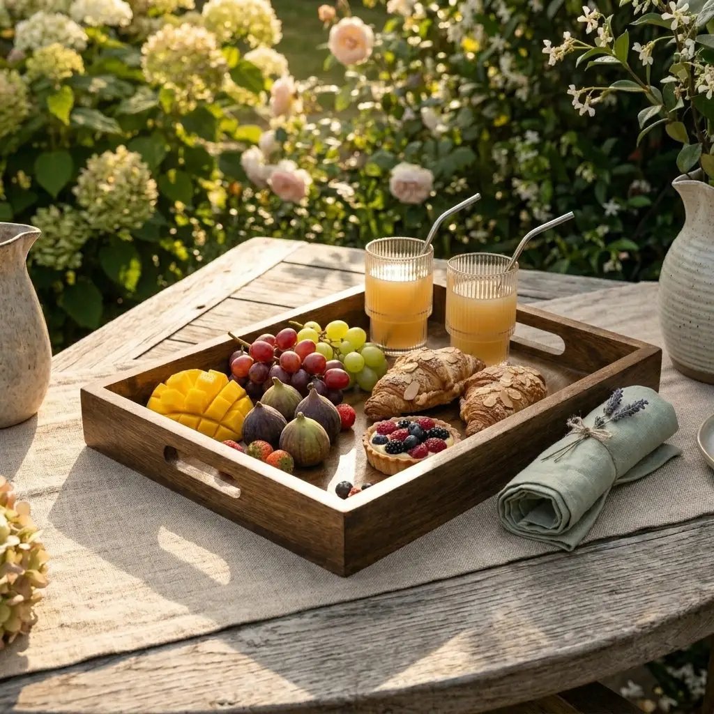 House of Avana Rectangular Mango Wood Serving Tray Medium by House Of Avana