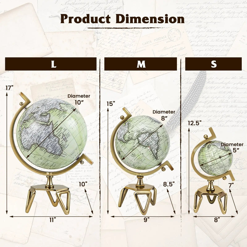 Educational Geographic 5/8/10 Inch World Globe with Triangle Metal Stand by DirectDeals