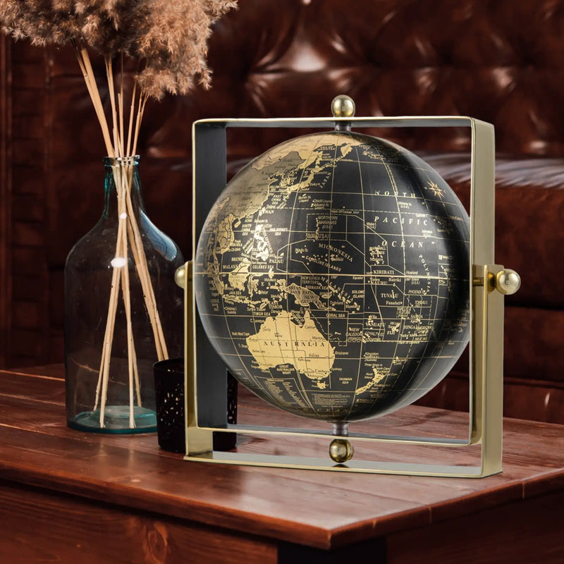Geographic 6/ 8/ 10 Inch World Globe with Clear Printing and Square Frame by DirectDeals