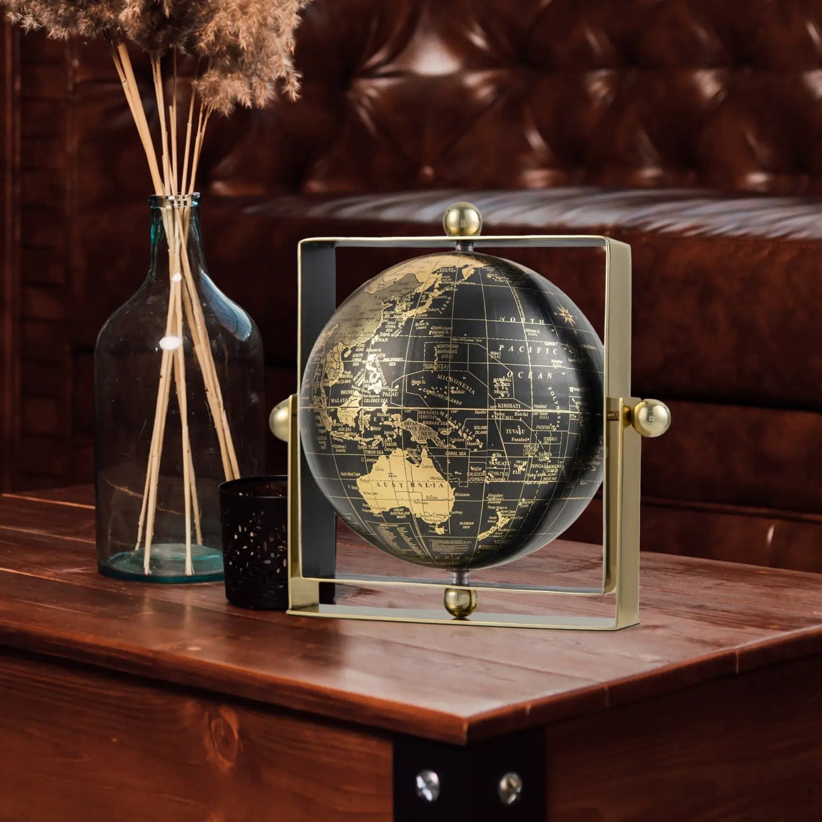 Geographic 6/ 8/ 10 Inch World Globe with Clear Printing and Square Frame by DirectDeals