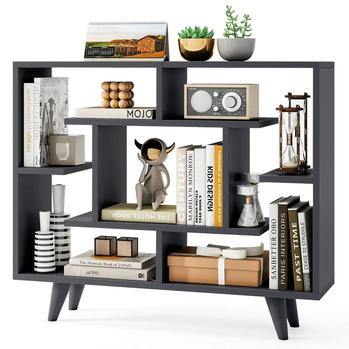 Geometric Bookcase with Anti-Tipping Kit and Storage Shelving Unit, photo 4 of 9