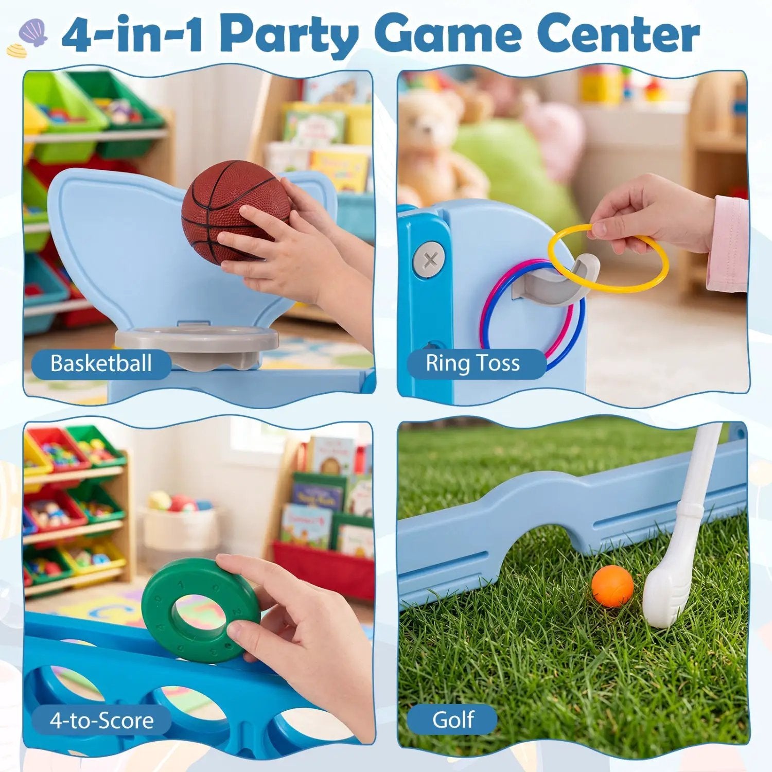 Giant 4-to-Score Game Set Jumbo Connect Four Game with Ring-toss by DirectDeals