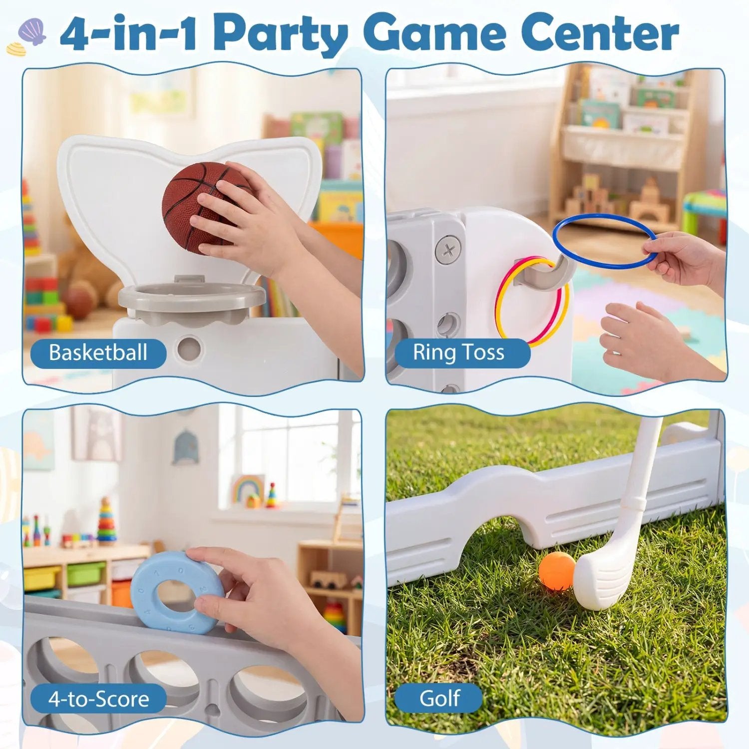 Giant 4-to-Score Game Set Jumbo Connect Four Game with Ring-toss by DirectDeals