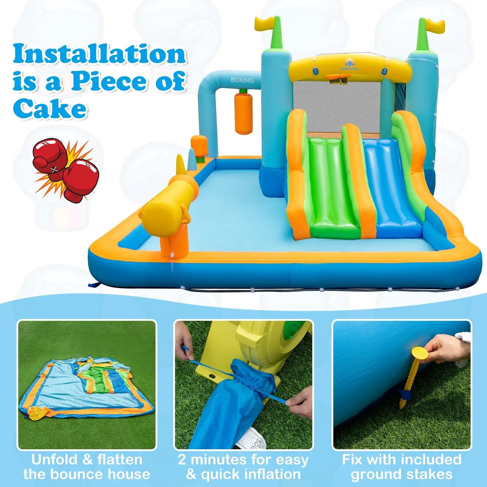 Giant Inflatable Water Slide for Kids Aged 3-10 Years (without Blower) by DirectDeals