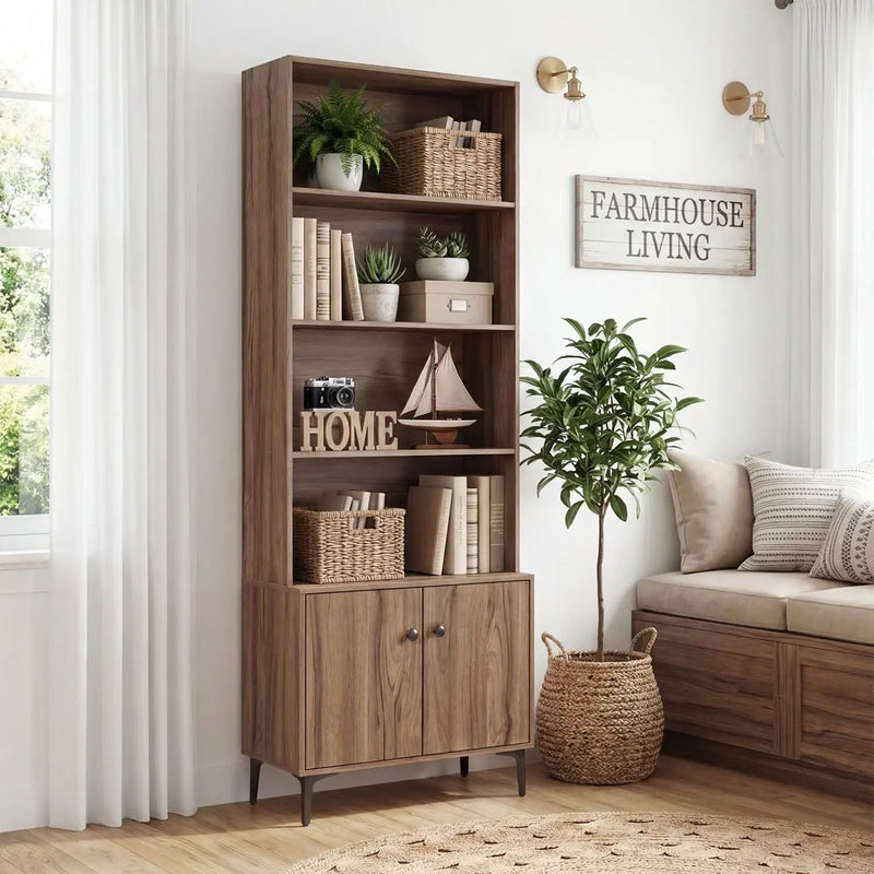 Giantex Bookshelf with Doors and 2 Anti-Tipping Kits for Home Office by DirectDeals