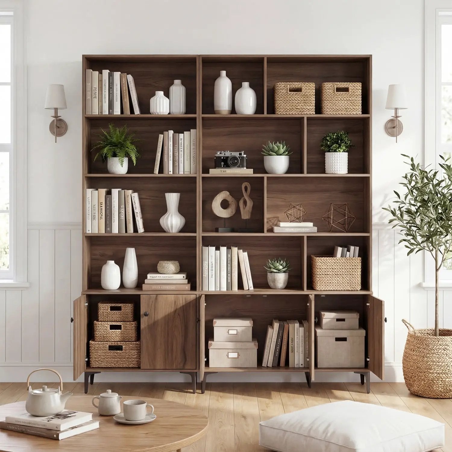Giantex Bookshelf with Doors and 2 Anti-Tipping Kits for Home Office by DirectDeals