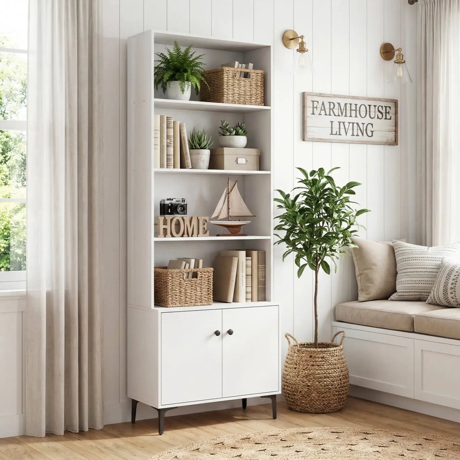 Giantex Bookshelf with Doors and 2 Anti-Tipping Kits for Home Office by DirectDeals