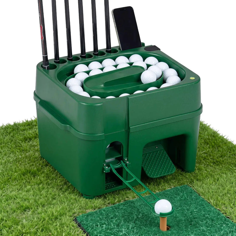 Golf Ball Dispenser with 50-Ball Capacity & 6-Club Holder by DirectDeals