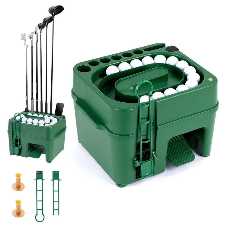 Golf Ball Dispenser with 50-Ball Capacity & 6-Club Holder by DirectDeals