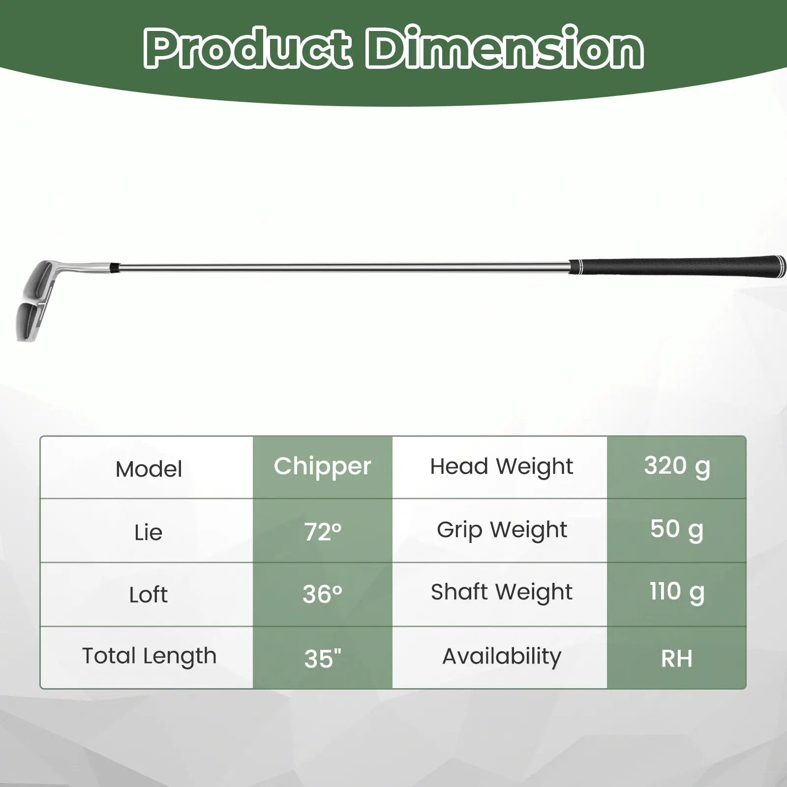 Golf Club Chipper 36 Degree Pinching Wedge to Cut Stroke from Short Game Right Handed by DirectDeals