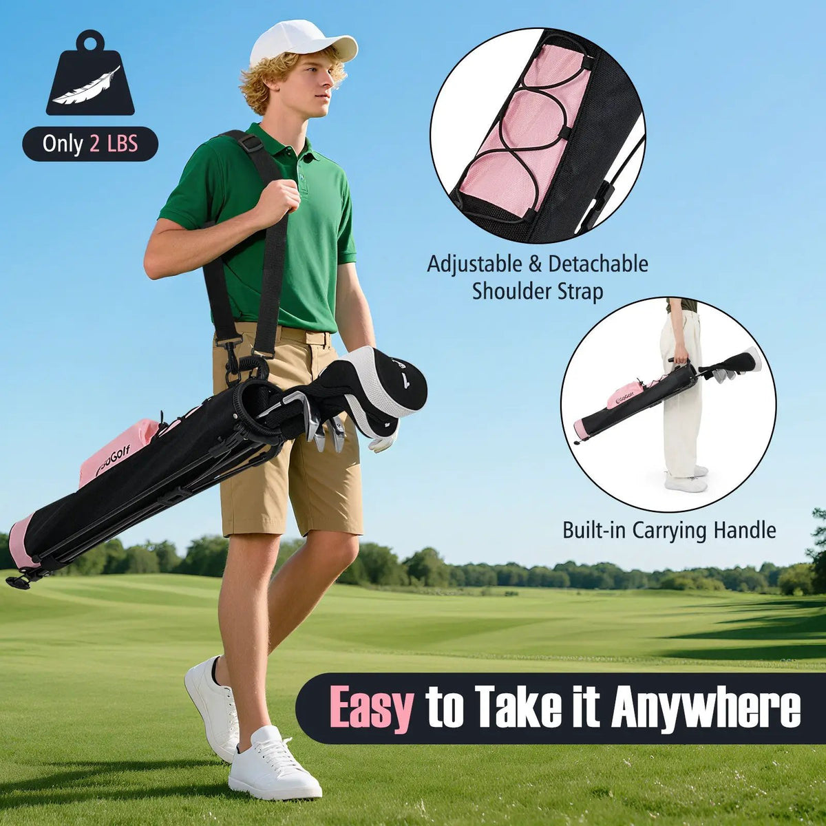 Golf Stand Bag Lightweight Golf Bag for The Driving Range, photo 20 of 24