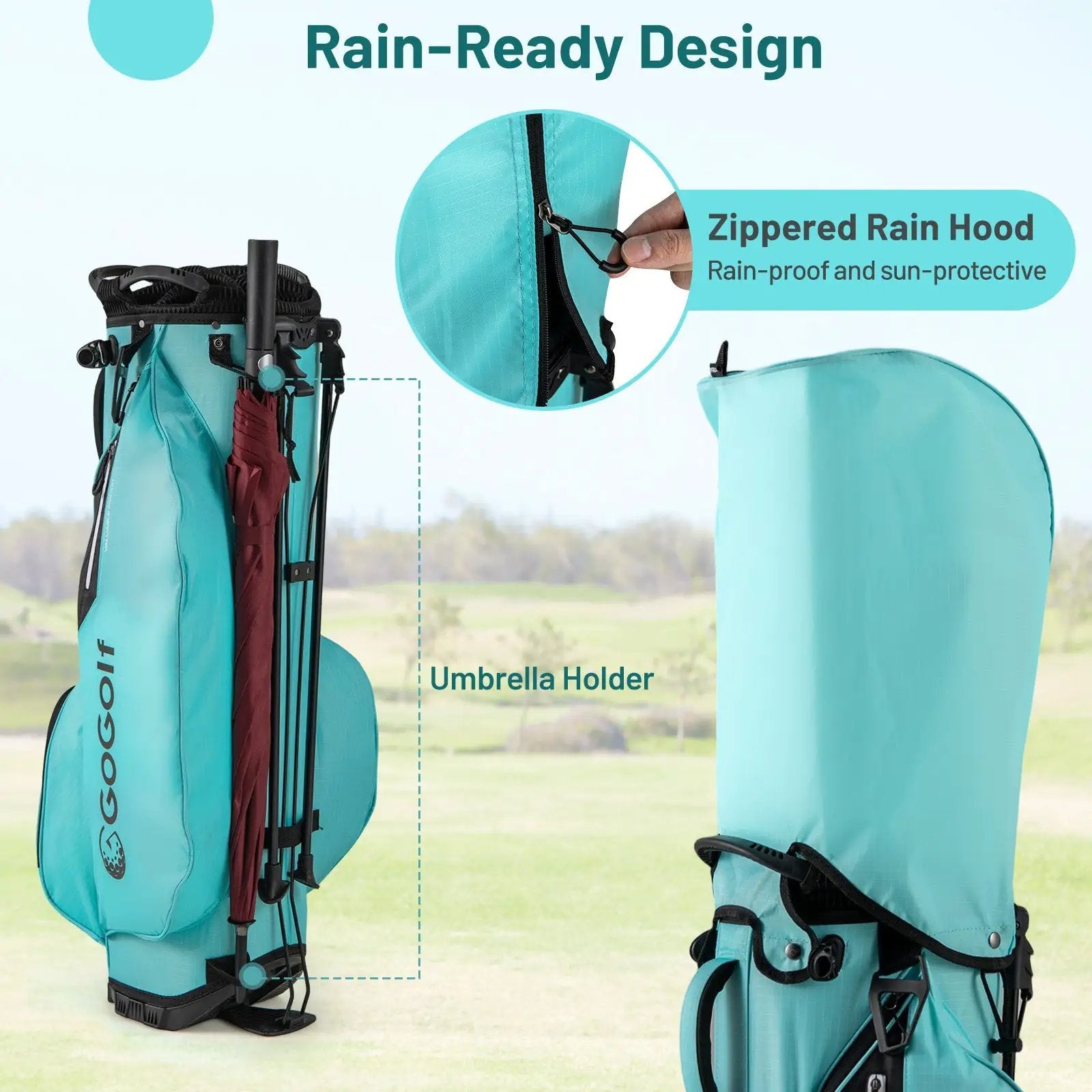 Golf Stand Bag Lightweight Golf Bag with 8 Way Top Dividers and 5 Zippered Pockets by DirectDeals