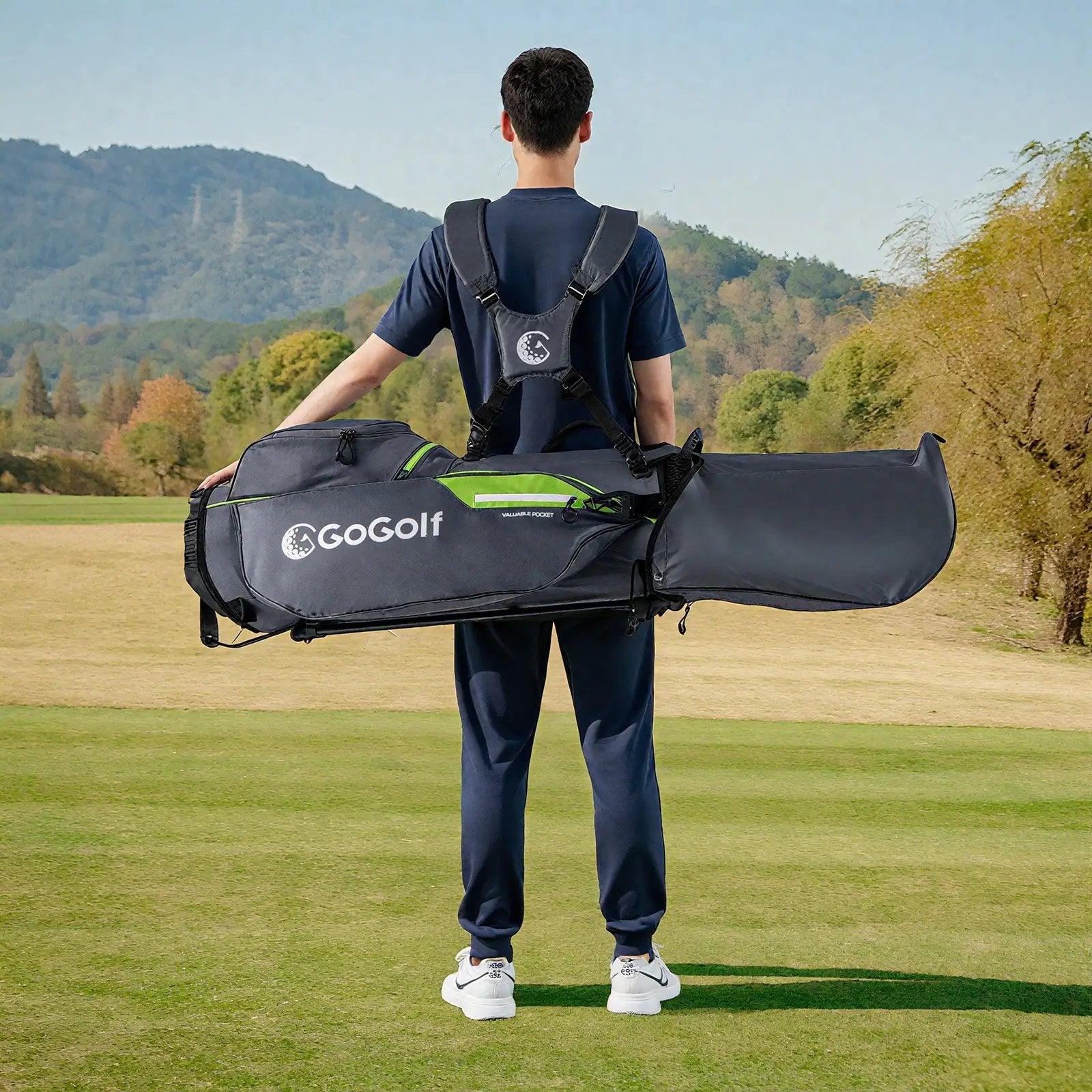 Golf Stand Bag Lightweight Golf Bag with 8 Way Top Dividers and 5 Zippered Pockets by DirectDeals