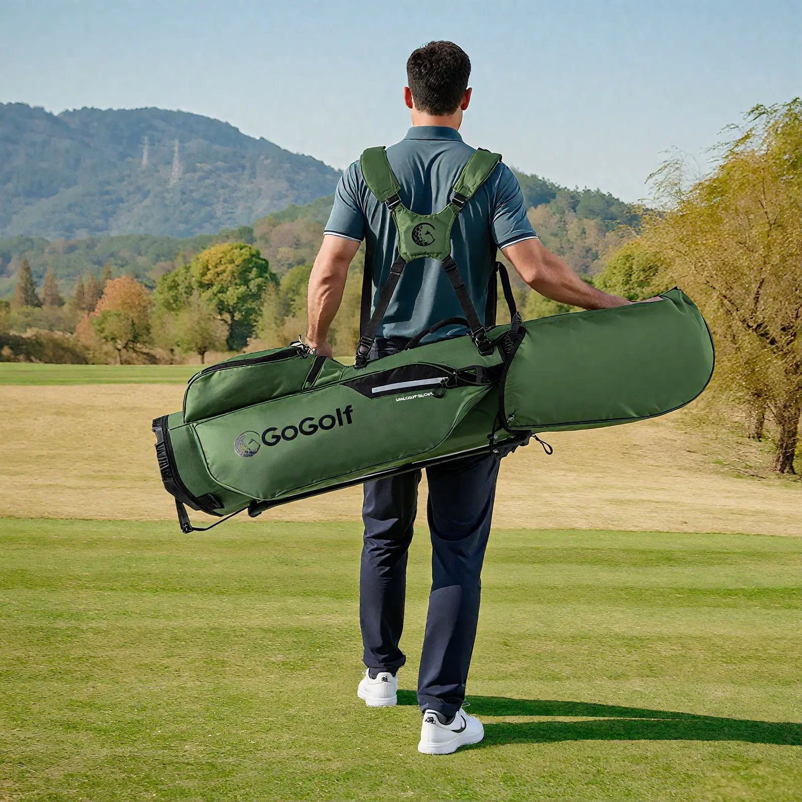 Golf Stand Bag Lightweight Golf Bag with 8 Way Top Dividers and 5 Zippered Pockets by DirectDeals