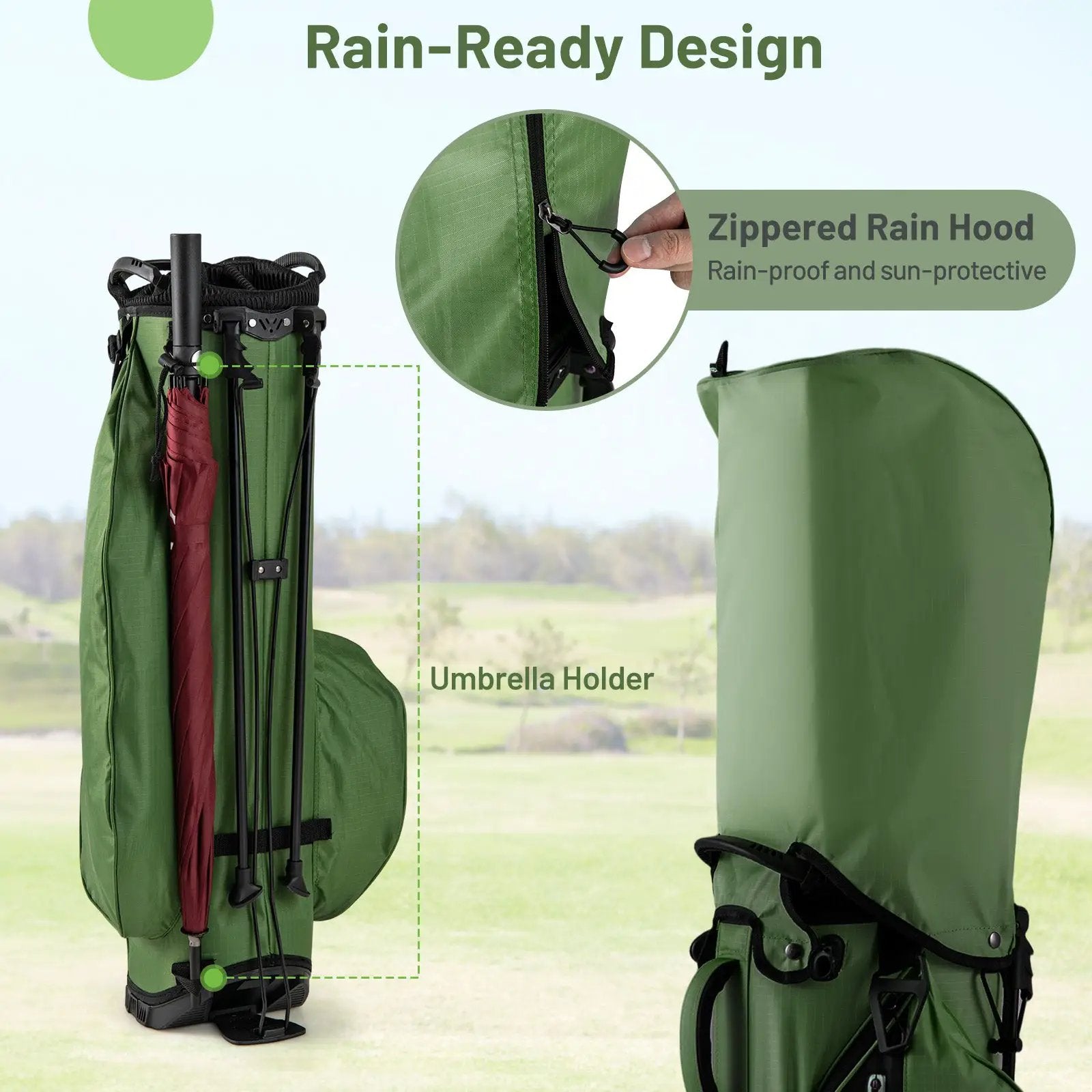 Golf Stand Bag Lightweight Golf Bag with 8 Way Top Dividers and 5 Zippered Pockets by DirectDeals