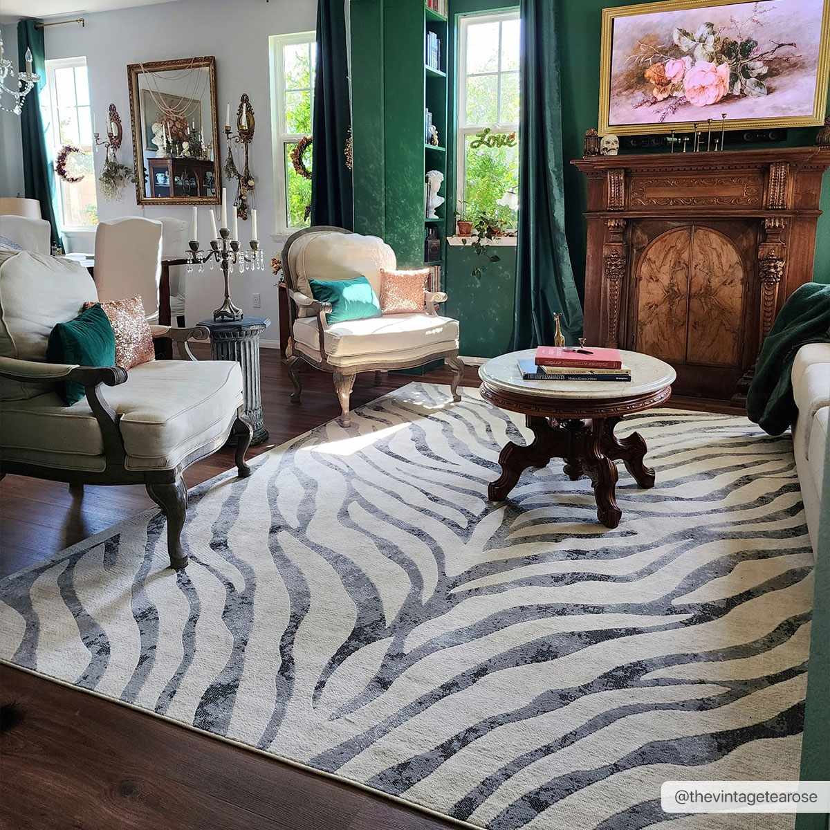 Gray Ecorse Zebra Print Area Rug by Boutique Rugs