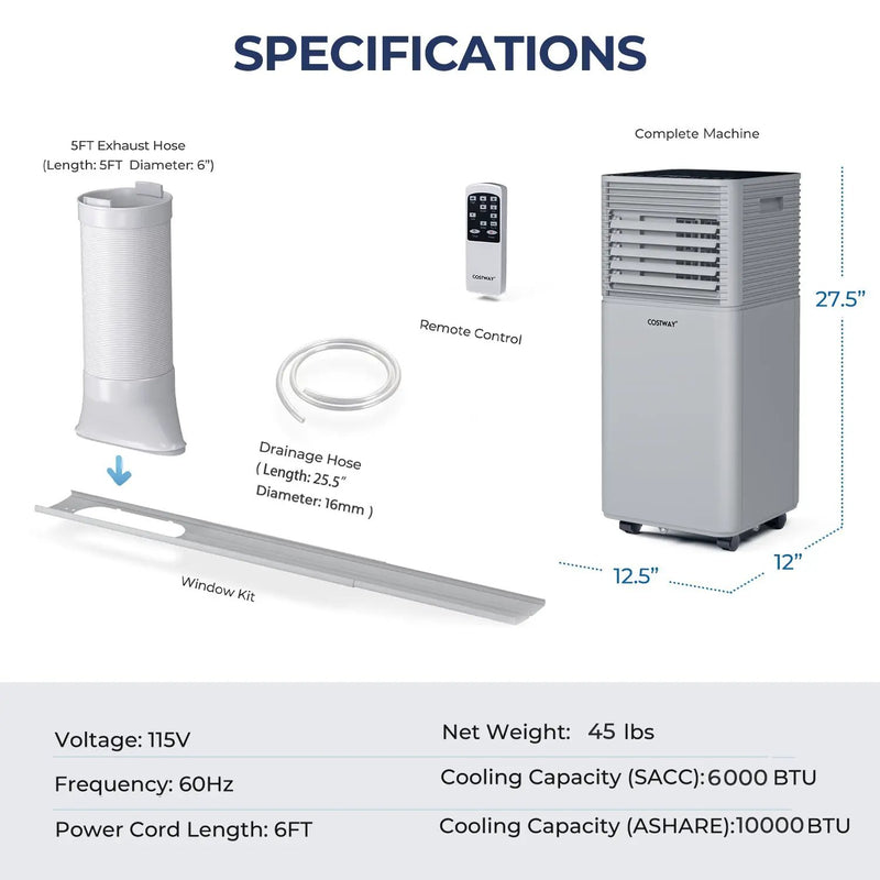 10000 BTU Air Cooler with Fan and Dehumidifier Mode by DirectDeals