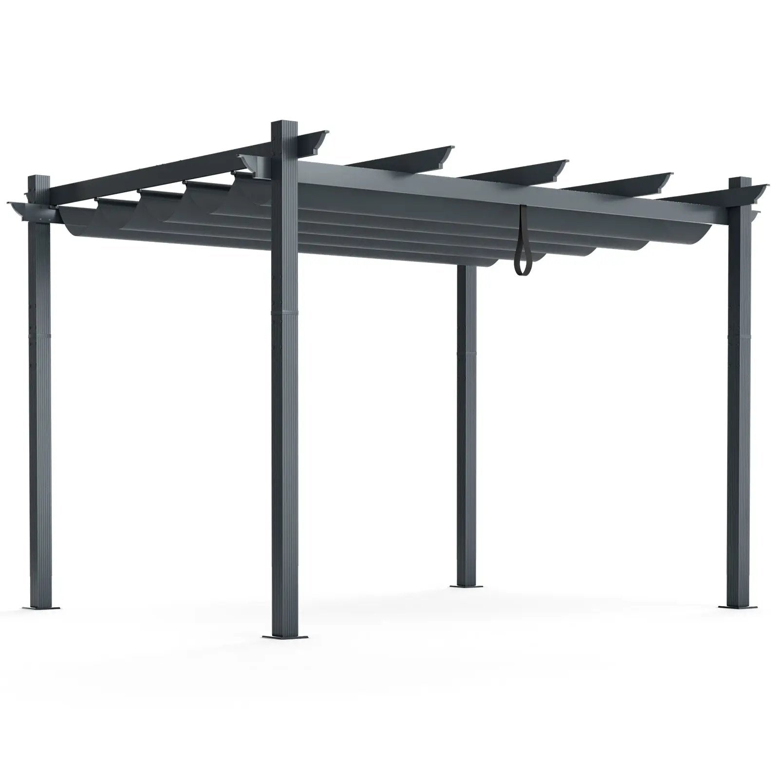 10 x 12 Feet Outdoor Aluminum Retractable Pergola Canopy Shelter Grape Trellis by DirectDeals