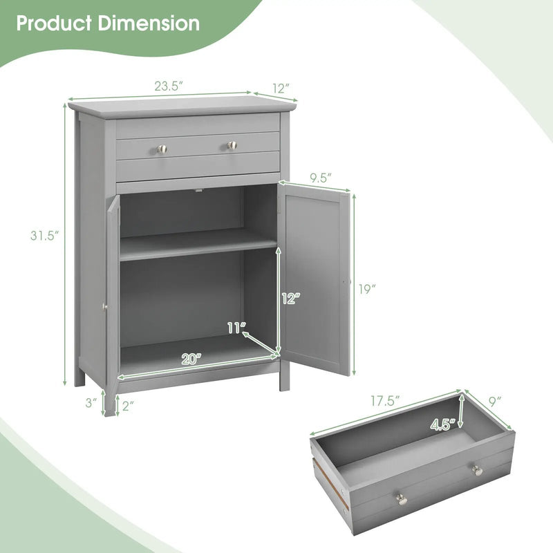 Free Standing Bathroom Storage Cabinet with Large Drawer by DirectDeals