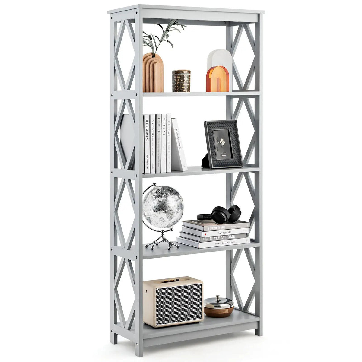 5-Tier Modern Freestanding Bookcase with Open Shelves, photo 5 of 16