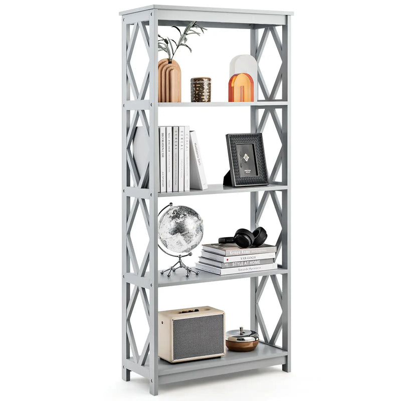 5-Tier Modern Freestanding Bookcase with Open Shelves by DirectDeals