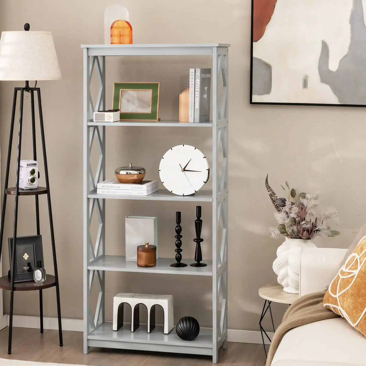 5-Tier Modern Freestanding Bookcase with Open Shelves, photo 15 of 16