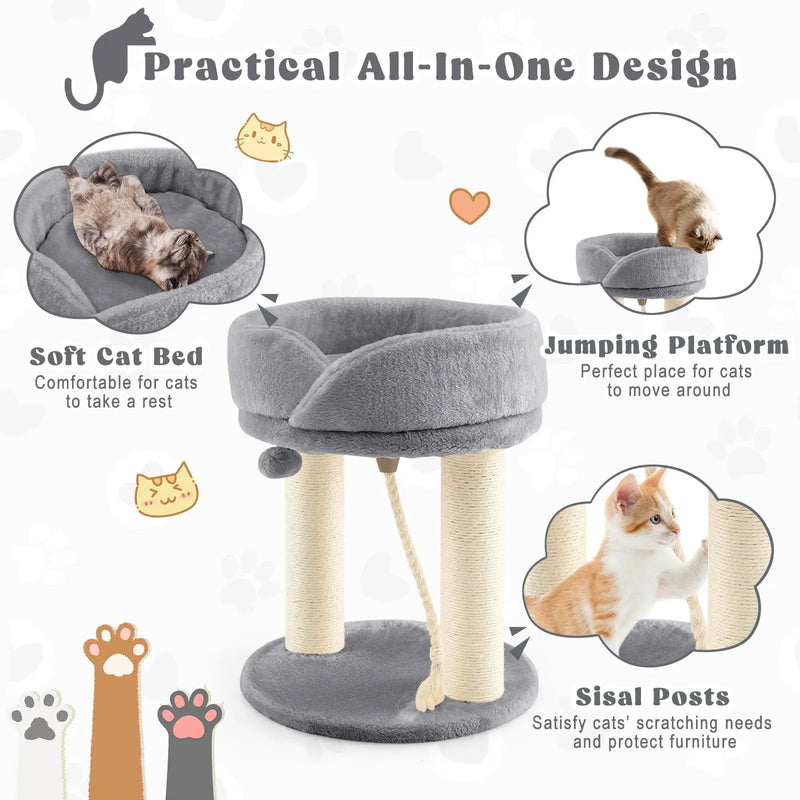 Cat Climbing Tree with Plush Perchs and Scratching Post by DirectDeals
